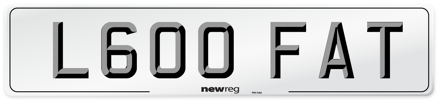L600 FAT Number Plate from New Reg